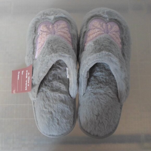 Grey Slippers with Butterfly Design - Picture 2 of 5